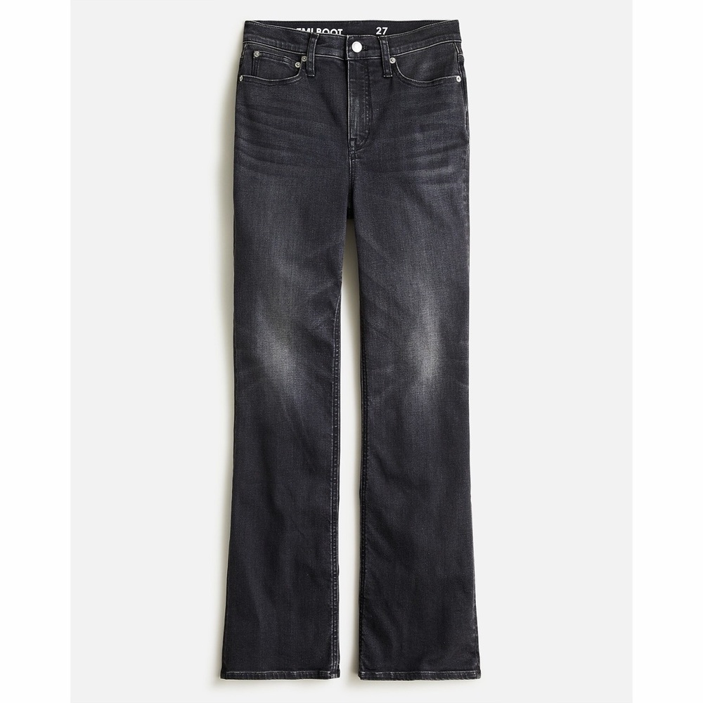 J. Crew High-Rise Slim Demi-Boot Jeans in Charcoal Wash Size 28